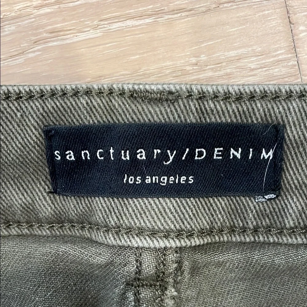 Sanctuary The Marine Olive Wide Leg Crop Jeans - Size 26 - Picture 3 of 9